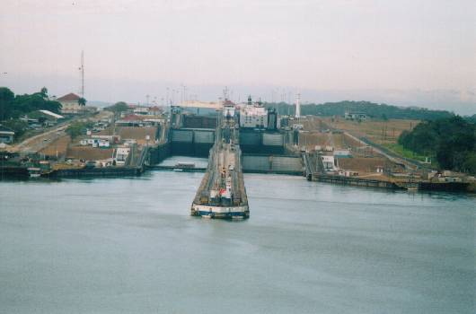 Appraoching Gatun Locks, Panama Canal
